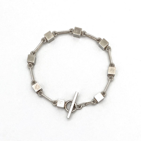 Arne Johansen vintage Modernist silver cubes link bracelet