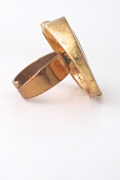 Jorma Laine extra large gilded bronze ring