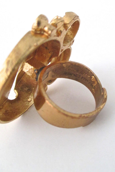 Jorma Laine massive gilded bronze ring