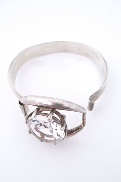 Franz Scheurle large silver & rock crystal bracelet