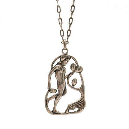 detail Carl Poul Petersen Canada (Georg Jensen son in law) vintage handmade silver large pendant 