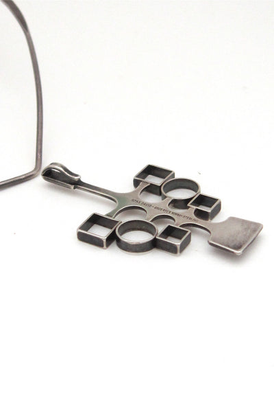 David-Andersen Norway vintage sterling silver neck ring and pendant