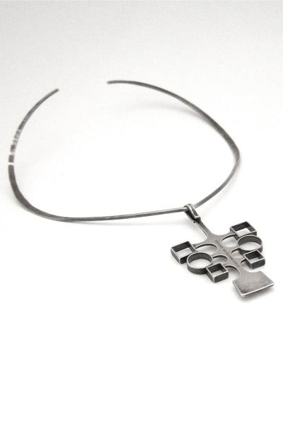 David-Andersen Norway vintage sterling silver neck ring and pendant