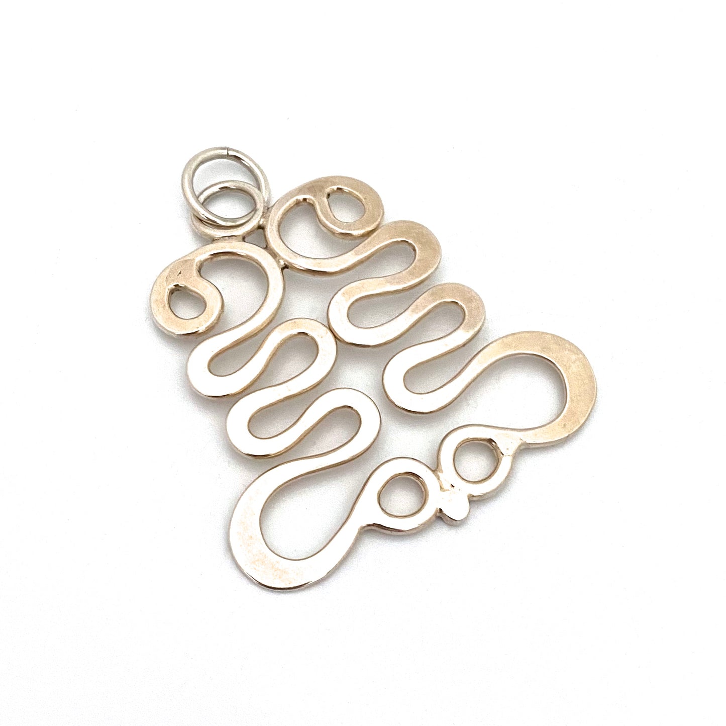 Anna Greta Eker large silver 'Curves' pendant ~ Plus Studios Norway