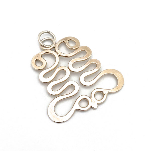 Anna Greta Eker large silver 'Curves' pendant ~ Plus Studios Norway