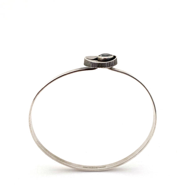 profile Sten and Laine Finland vintage silver rock crystal bracelet Karl Laine 1978 Scandinavian Modernist jewelry design