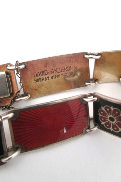 David-Andersen silver & enamel panel link bracelet