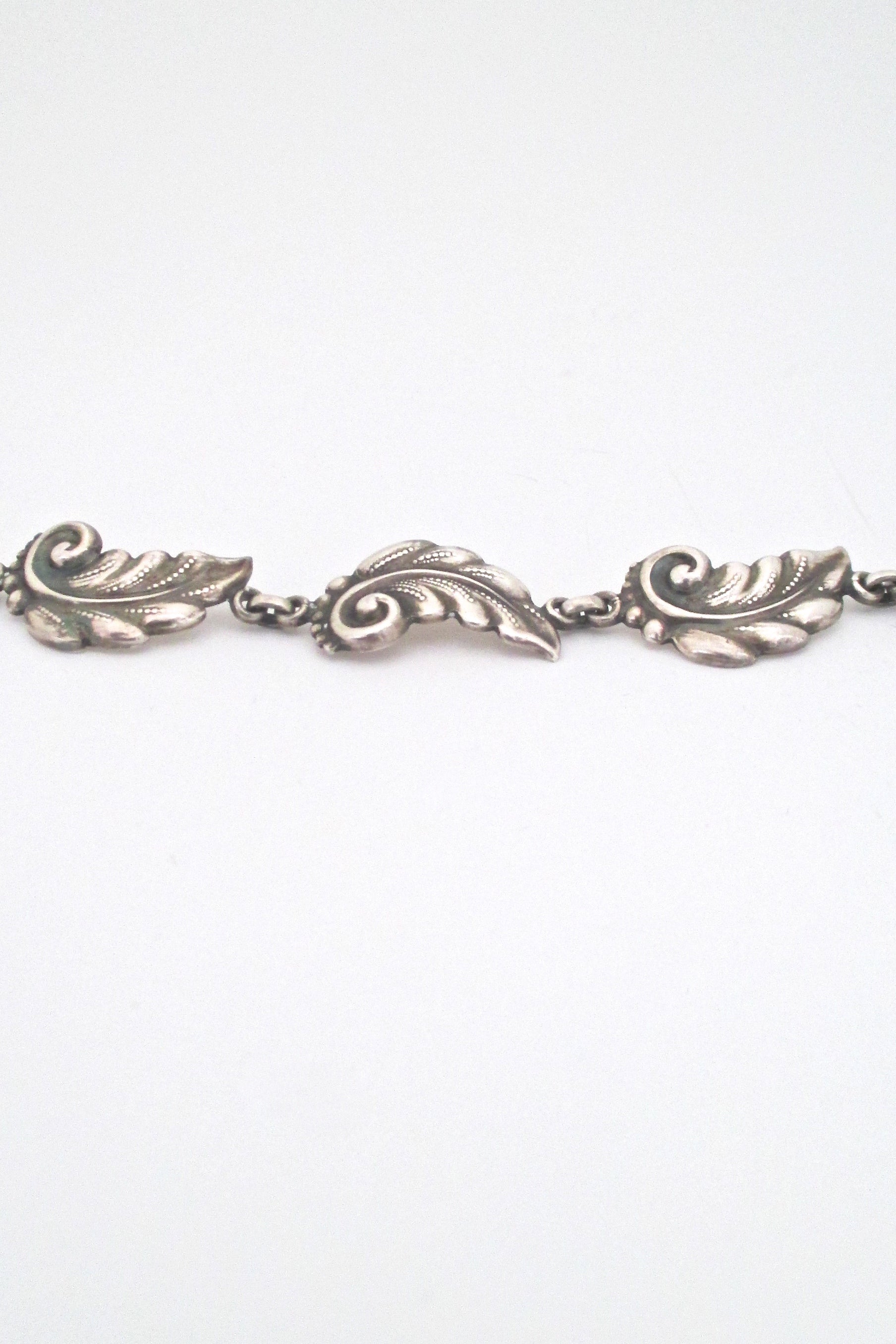 profile Carl Poul Petersen Canada vintage silver leaf link bracelet Scandinavian Modern design Georg Jensen apprenticeship