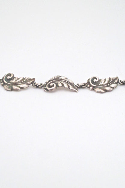 profile Carl Poul Petersen Canada vintage silver leaf link bracelet Scandinavian Modern design Georg Jensen apprenticeship