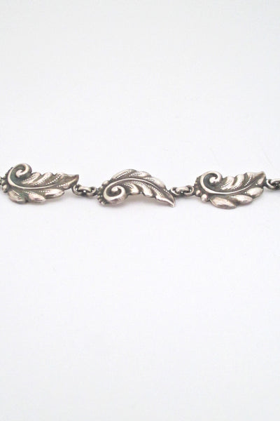 profile Carl Poul Petersen Canada vintage silver leaf link bracelet Scandinavian Modern design Georg Jensen apprenticeship