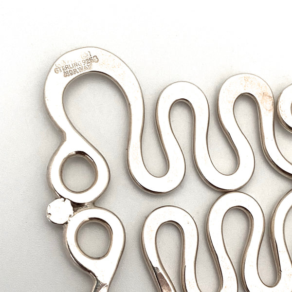 Anna Greta Eker large silver 'Curves' pendant ~ Plus Studios Norway