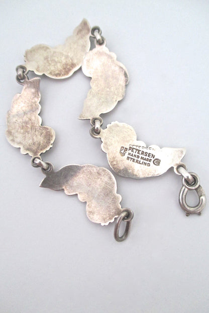 Carl Poul Petersen silver leaf link bracelet - rare