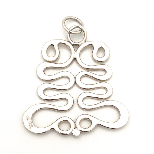 Anna Greta Eker large silver 'Curves' pendant ~ Plus Studios Norway