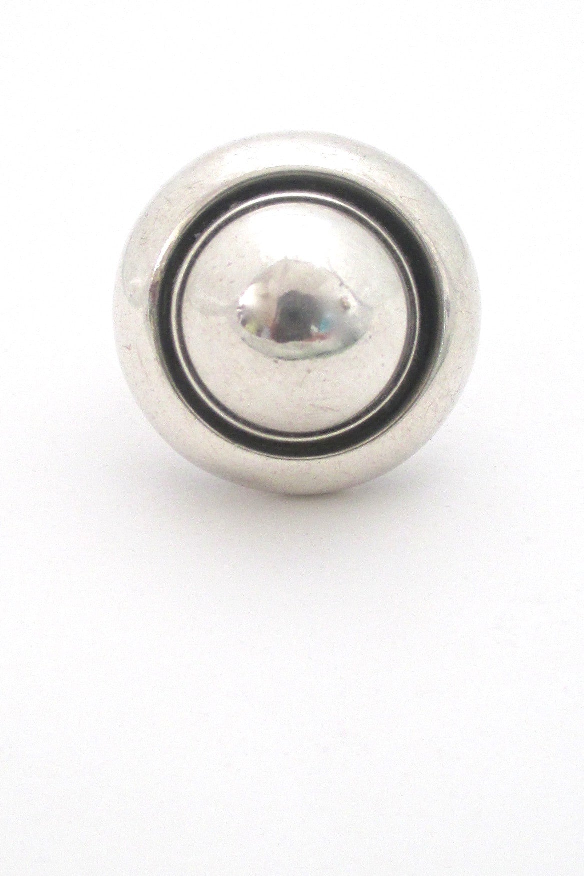 face Niels From Denmark large Scandinavian Modernist silver dome ring