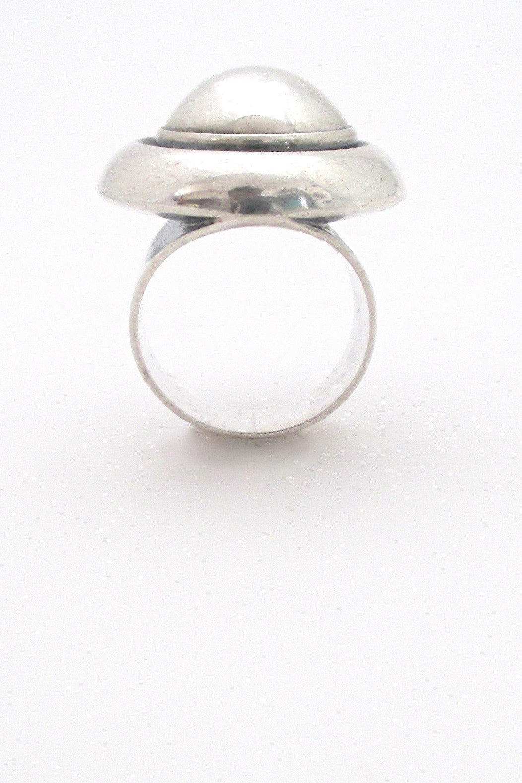 profile Niels From Denmark large Scandinavian Modernist silver dome ring