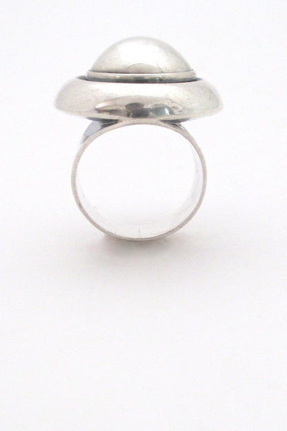 profile Niels From Denmark large Scandinavian Modernist silver dome ring