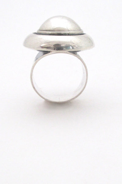 profile Niels From Denmark large Scandinavian Modernist silver dome ring