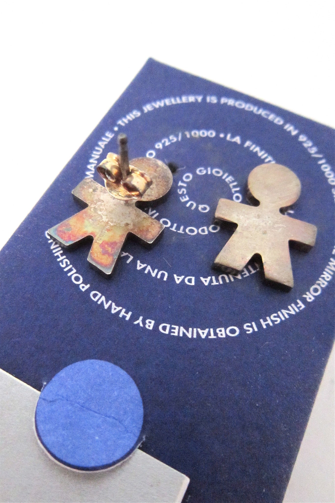 Alessi Italy sterling silver Girotondo earrings by King Kong