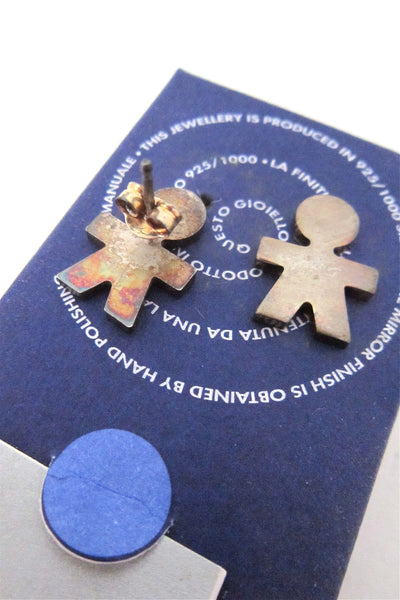 Alessi Italy sterling silver Girotondo earrings by King Kong