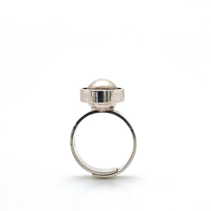 profile Elis Kauppi Kupittaan Kulta Finland vintage silver sphere ring Scandinavian Modernist jewelry design