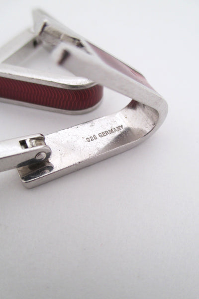 Porsche Design sterling & enamel Delta culfflinks