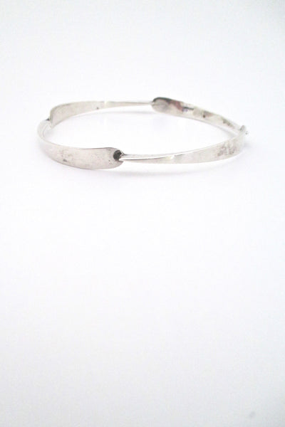 profile Jean Lasnier USA vintage mid century studio made silver bangle bracelet