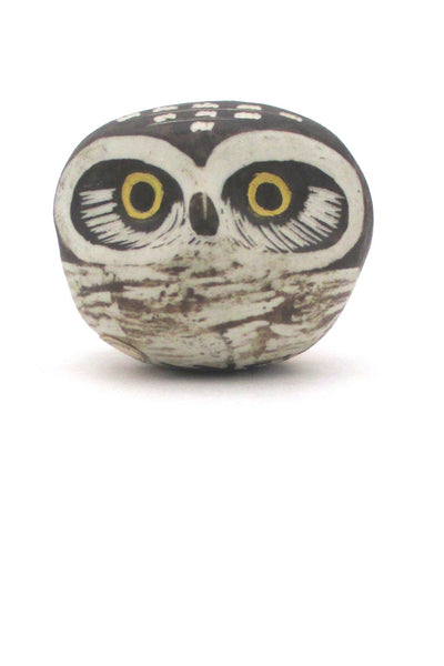 detail Gustavsberg Sweden vintage ceramic complete set of 3 owls by Edvard Lindahl