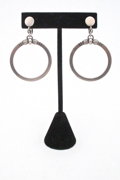 scale Georg Jensen Denmark vintage silver Acorn earrings 121 by Johan Rohde