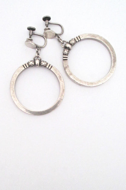 Georg Jensen Denmark vintage silver Acorn earrings 121 by Johan Rohde