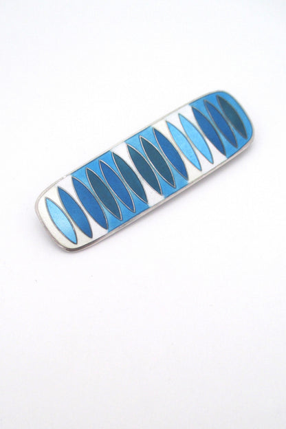 David-Andersen large enamelled brooch - shades of blue