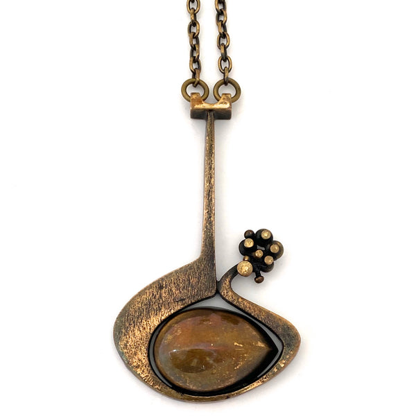Jorma Laine extra large dimensional bronze pendant necklace