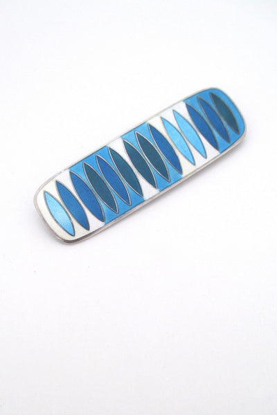 David-Andersen large enamelled brooch - shades of blue