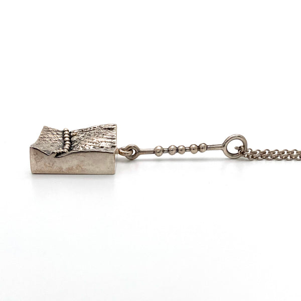 Jorma Laine dimensional silver pendant necklace ~ 1973