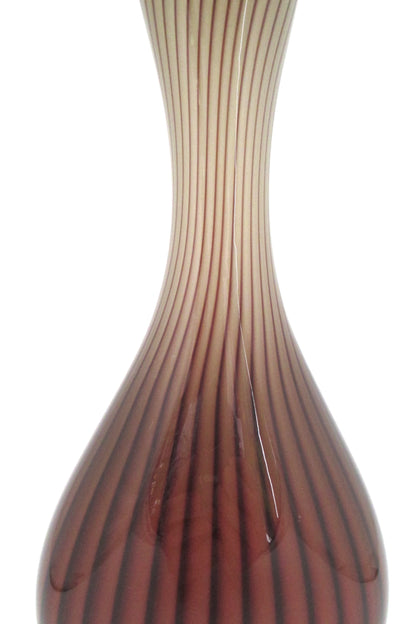 detail Kosta Sweden vintage Colora blown cased glass vase Vicke Lindstrand signed Scandinavian Modern design