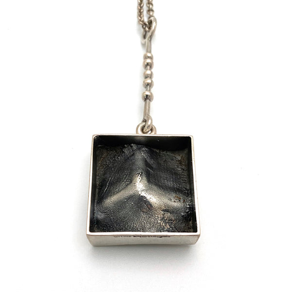 Jorma Laine dimensional silver pendant necklace ~ 1973