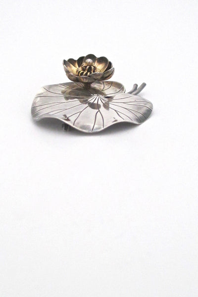 Anton Michelsen large lily pad brooch - Gertrude Engel