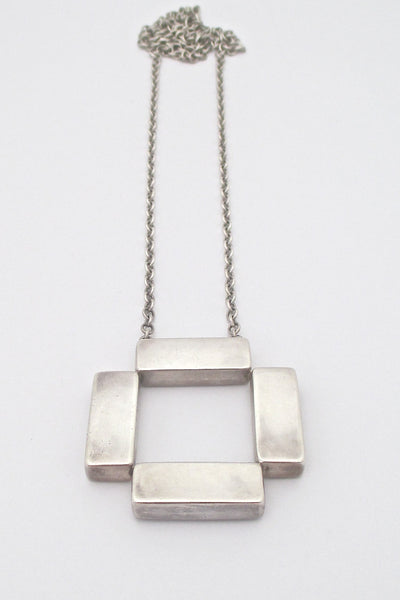 Georg Jensen Denmark large vintage Scandinavian Modern silver pendant necklace 379 by Astrid Fog