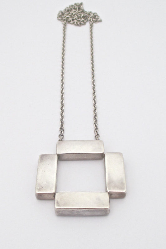 Georg Jensen Denmark large vintage Scandinavian Modern silver pendant necklace 379 by Astrid Fog