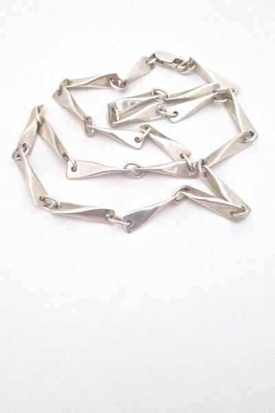 detail Darla Hesse Canada vintage heavy silver long link chain butterfly style Modernist design
