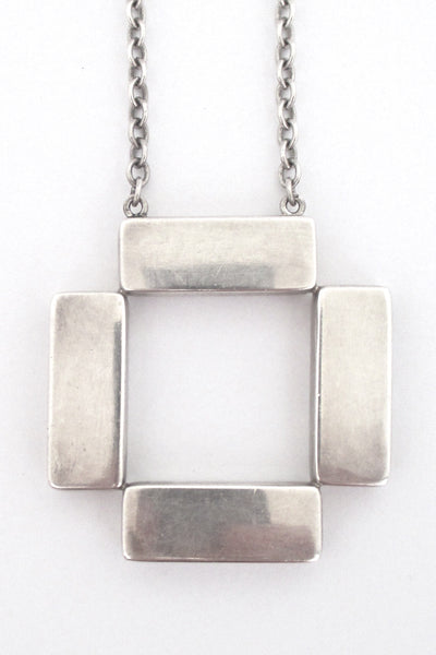 Georg Jensen large square pendant necklace #379 ~ Astrid Fog