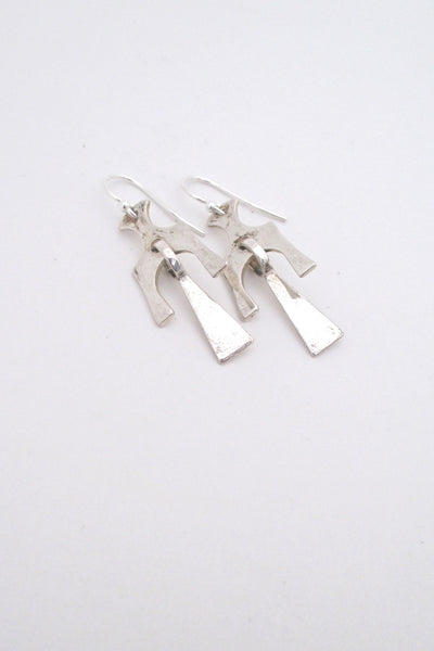David-Andersen kinetic silver drop earrings