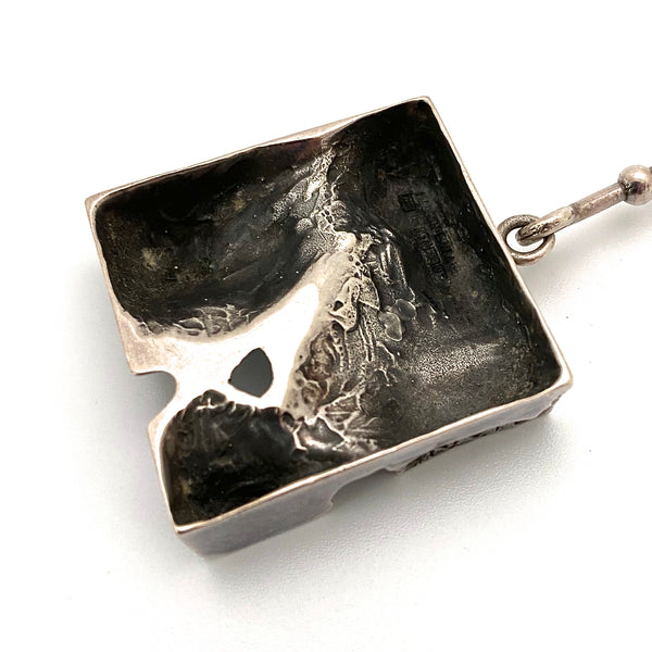 Jorma Laine dimensional pierced silver pendant necklace ~ 1973