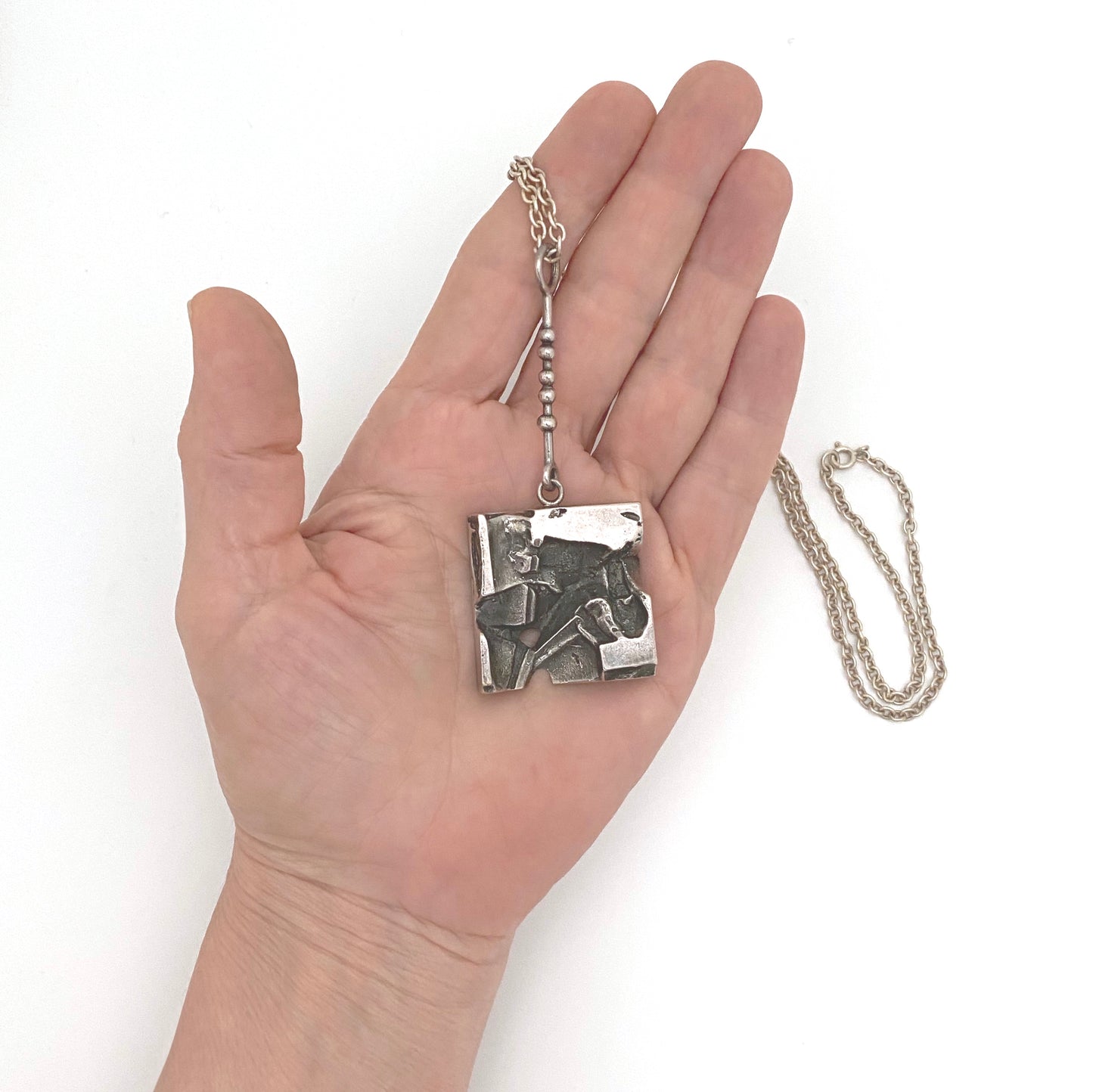 scale Jorma Laine Kultateollisuus Ky Finland vintage large sculptural pendant necklace Scandinavian Modernist jewelry design