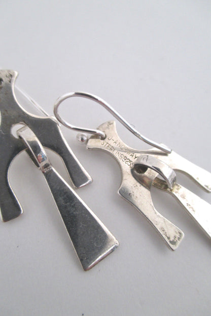 David-Andersen kinetic silver drop earrings