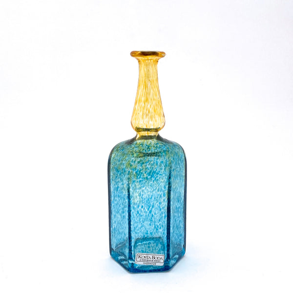 label Kosta Boda Sweden vintage glass Artist Collection Antikva bottle vase Bertil Vallien Scandinavian Modern design