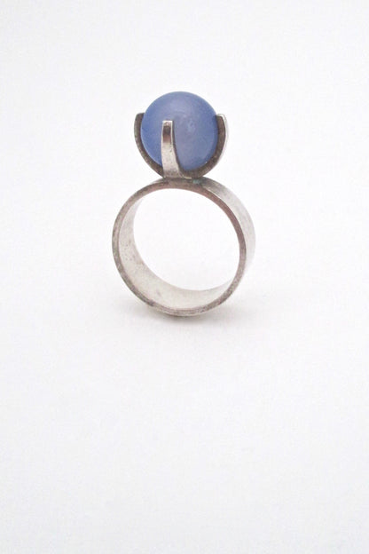 Elis Kauppi chalcedony sphere ring
