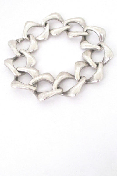 hidden closure Yves St Laurent vintage silver heavy chain link bracelet
