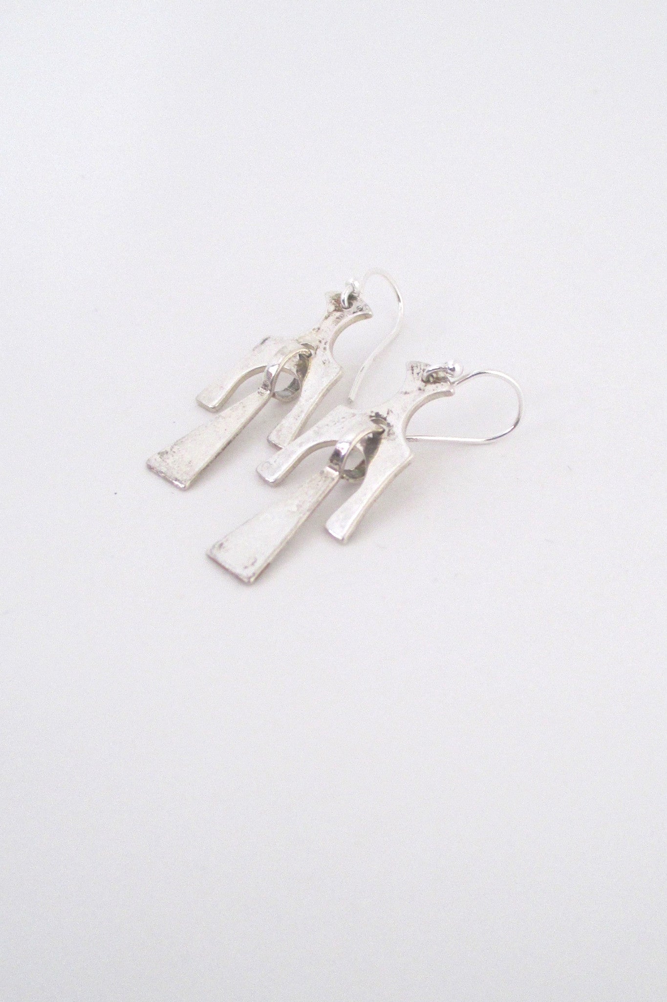profile David Andersen Norway vintage Scandinavian Modern silver kinetic earrings