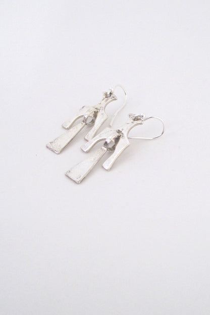 profile David Andersen Norway vintage Scandinavian Modern silver kinetic earrings