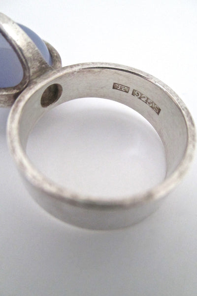 Elis Kauppi chalcedony sphere ring
